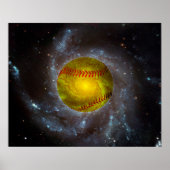 Softball im Weltraum Einzigartiges Softball-Poster Poster (Vorne)