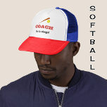 Softball-individuelle Name-Spaß Truckerkappe<br><div class="desc">Dieser Hut wurde als lustiges Geschenk für einen Softballtrainer entworfen. Es ist bereit, mit einem Namen oder einem anderen Text zu personalisieren, und das Design verfügt über eine Softball-Schläger und Ball. Im Beispiel wird die Beschriftung "Ich bin verantwortlich!" angezeigt, aber Sie können dies an Anzug ändern. Es stehen auch passende...</div>
