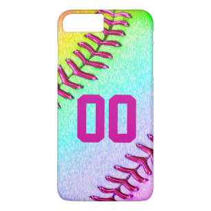 Softball iPhone 7 Plusfall mit Jersey-Zahl iPhone 8 Plus/7 Plus Hülle