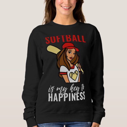 Softball is my Key to Happiness   Softball Sweatshirt (Vorderseite)