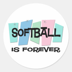 Softball ist für immer runder aufkleber
