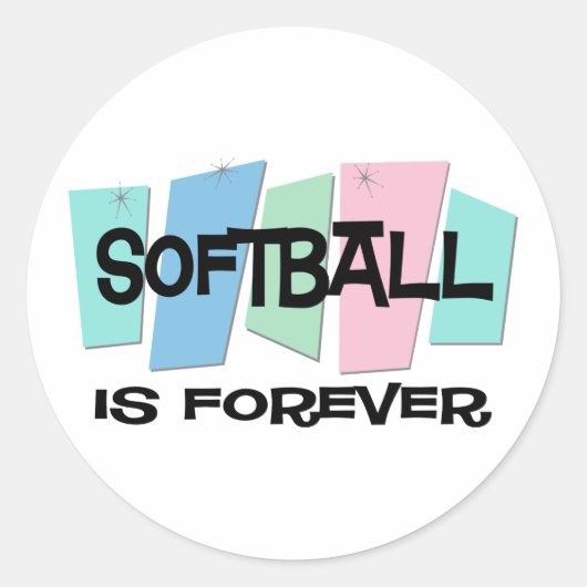 Softball ist für immer runder aufkleber (Vorderseite)