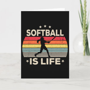 Softball Ist Leben Mädchen Frauen Kinder Kleinkind Karte