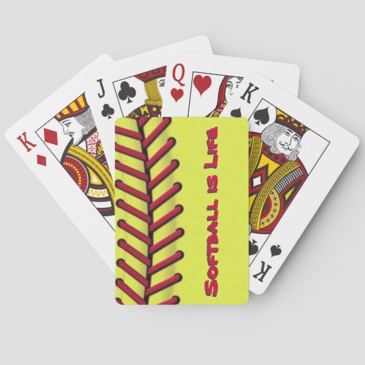 Softball ist Leben Spielkarten (Rückseite)