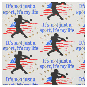 SOFTBALL IST MEIN LEBEN USA PATRIOTIC DESIGN STOFF