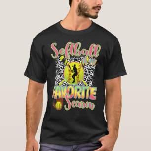 Softball ist mein Lieblingssaison Leopard Softball T-Shirt