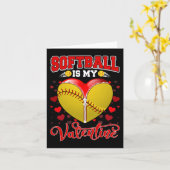 Softball ist mein Valentiner Softball-Ball Herz Va Karte (Gelbe Blume)