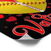 Softball ist mein Valentiner Softball-Ball Herz Va Poster (Ecke)