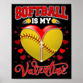 Softball ist mein Valentiner Softball-Ball Herz Va Poster (Vorne)