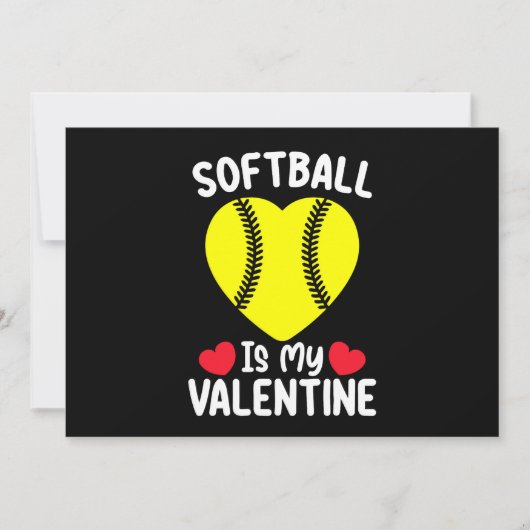 Softball ist mein Valentinstag Einladung (Vorderseite)