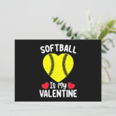Softball ist mein Valentinstag Einladung (Stehend Vorderseite)