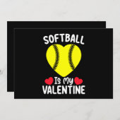 Softball ist mein Valentinstag Einladung (Vorne/Hinten)