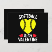 Softball ist mein Valentinstag Postkarte (Vorne/Hinten)