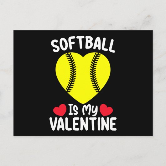 Softball ist mein Valentinstag Postkarte (Vorderseite)