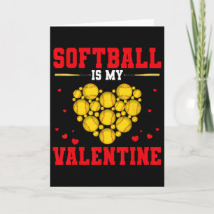 Softball ist mein Valentinstag Softball Herz Softb Karte