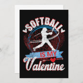 Softball ist meine Valentine Funny Valentines Not Save The Date (Vorne/Hinten)
