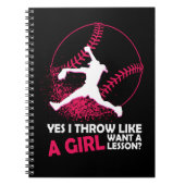 Softball Ja, ich wirke wie eine Girl Softball Girl Notizblock (Vorderseite)