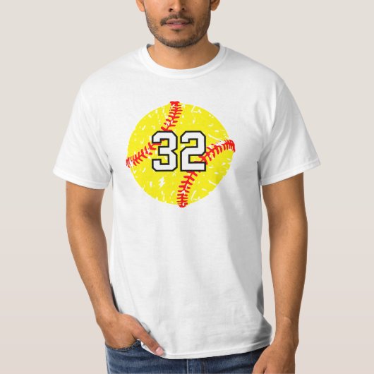 Softball Jersey Grunge Number #32 T-Shirt (Vorderseite)