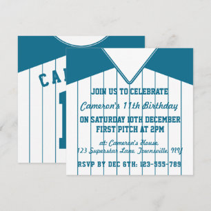 Softball Jersey Themed Party lädt Template ein Einladung
