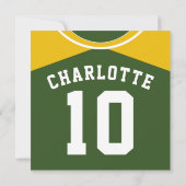 Softball Jersey Themenhotel Einladungen Vorlage (Rückseite)