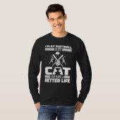 Softball Katze Schlagmann Werfer Fänger Softball T-Shirt (Vorne ganz)