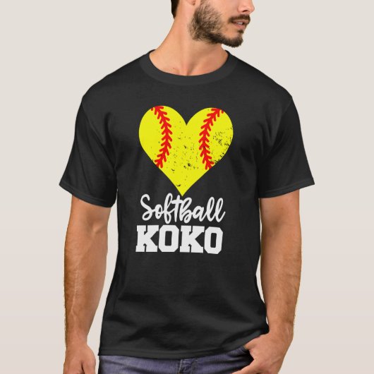 Softball Koko Softball Heart Grandma Koko T-Shirt (Vorderseite)