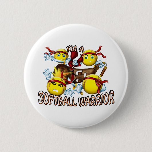 Softball-Krieger Button (Vorderseite)