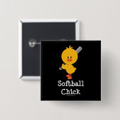 Softball-Küken-Knopf Button (Vorne & Hinten)