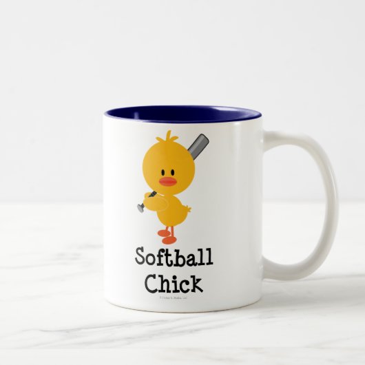 Softball-Küken-Tasse Zweifarbige Tasse (Rechts)