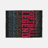 Softball Legend Funny Layered Text Team Player Coa Fleecedecke (Vorderseite (Horizontal))