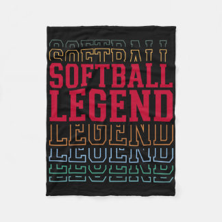 Softball Legend Funny Layered Text Team Player Coa Fleecedecke