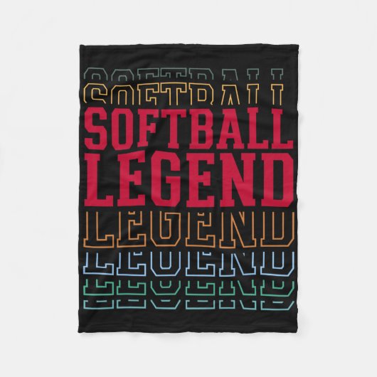 Softball Legend Funny Layered Text Team Player Coa Fleecedecke (Vorderseite)