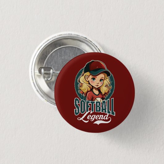 Softball Legende Button (Vorne & Hinten)