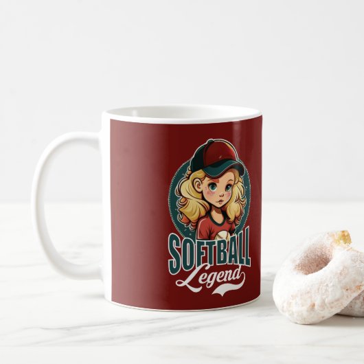 Softball Legende Kaffeetasse (Mit Donut)