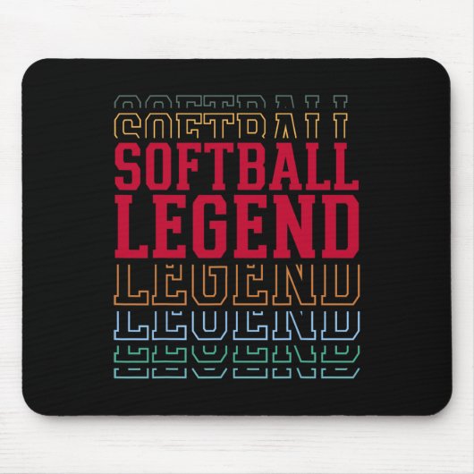 Softball-Legende Lustiger mehrschichtiger Text Tea Mousepad (Vorne)