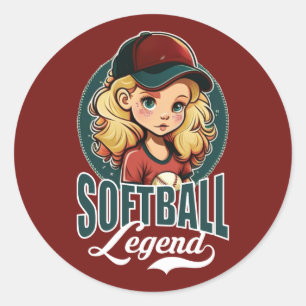 Softball Legende Runder Aufkleber
