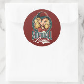 Softball Legende Runder Aufkleber (Tasche)