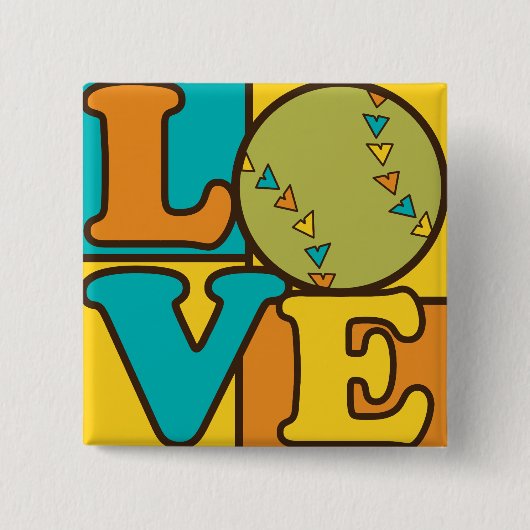 Softball-Liebe Button (Vorderseite)
