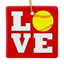 Softball LIEBE Custom Color Christmas Ornament