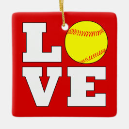 Softball LIEBE Custom Color Christmas Ornament