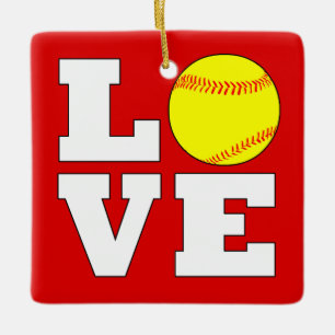 Softball LIEBE Custom Color Christmas Ornament