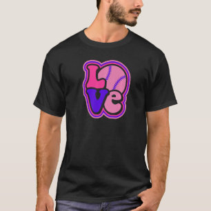 Softball-Liebe für Teen Girls & Women Lila & Pink T-Shirt