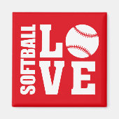 Softball-Liebe Magnet (Vorne)