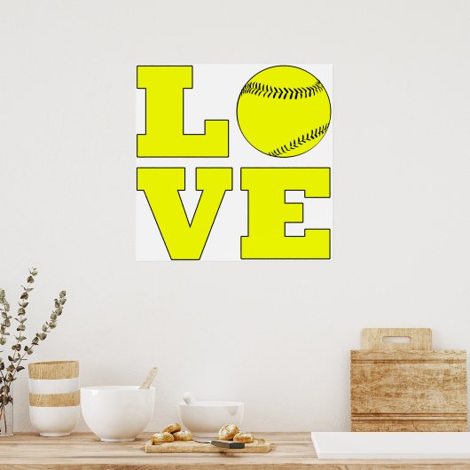 Softball Liebe Poster (Küche)