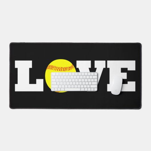 Softball-Liebe-Schnellimbiss-Softball-Player oder Schreibtischunterlage (Tastatur & Maus)