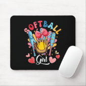 Softball-Liebhaberin Mädchen Farbige Bowling-Ausrü Mousepad (Mit Mouse)