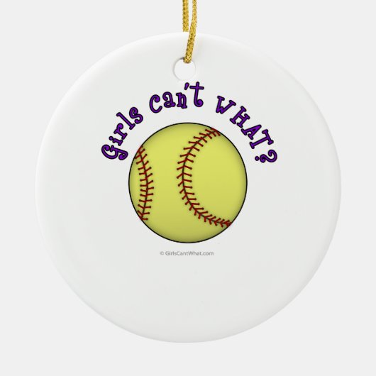Softball Lila Keramikornament (Vorne)