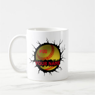 Softball-Logo, Softball-Individuelle Name, Softbal Kaffeetasse