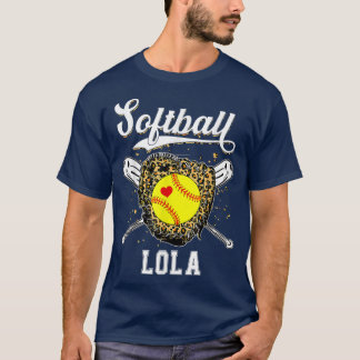 Softball Lola Leopard Game Day Softball Mother D T-Shirt