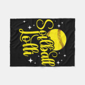 Softball Lolli Of A Softball Player Lolli  Fleecedecke (Vorderseite (Horizontal))